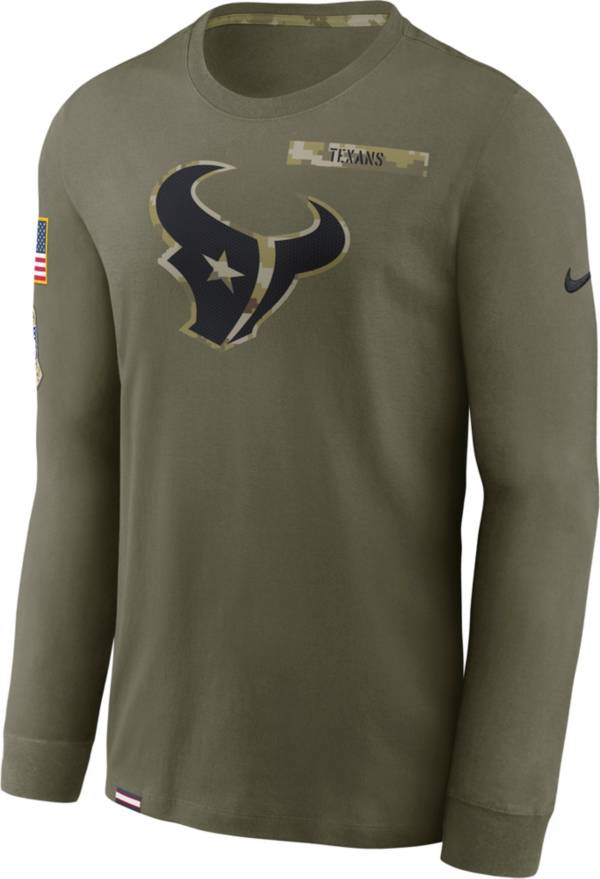 بدلة شرطة Nike Men's Houston Texans Salute to Service Olive Long Sleeve T-Shirt بدلة شرطة