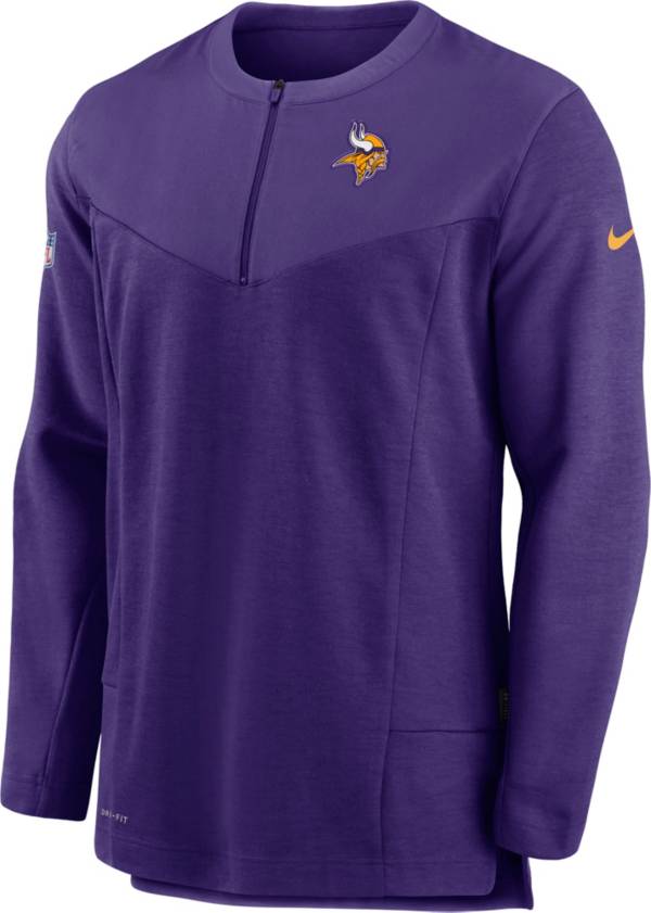 Nike Men's Minnesota Vikings Sideline Coach Half-Zip Purple Pullover product image
