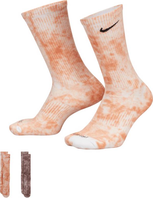 2 pairs of Nike Everyday Plus Cush Crew Grey Beige Socks