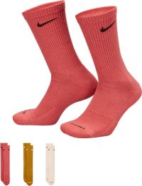 3 - Pack Nike Solid Dye Dri Fit Socks, Pink Pack