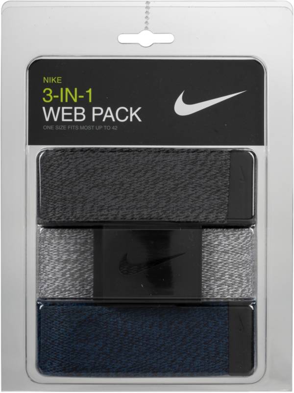 nike men's web golf belt 3 pack