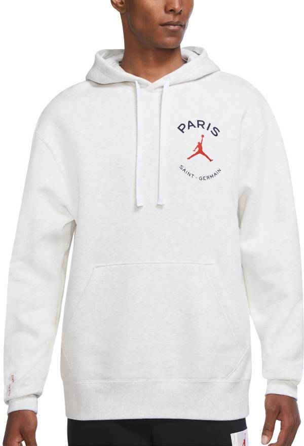 Jordan Paris Saint-Germain '21 Grey Fleece Pullover Hoodie