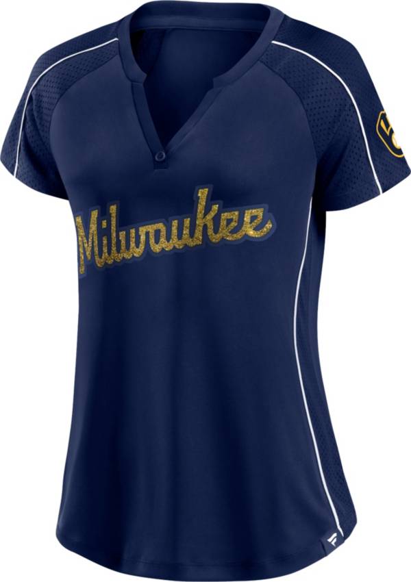 Nike Women's Milwaukee Brewers Diva Navy T-Shirt