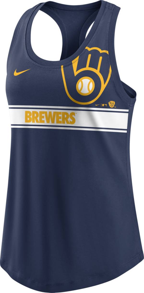 Nike Women's Milwaukee Brewers Navy Racerback Tank Top