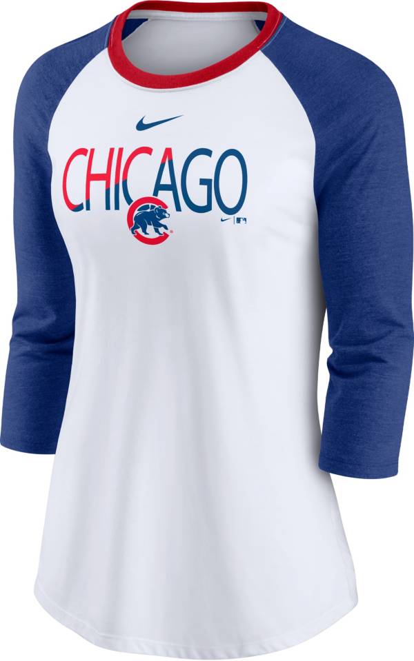 Nike Women's Chicago Cubs Red Raglan Three-Quarter Sleeve Shirt