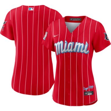 sorry, Nike Women's Miami Marlins Red 2021 City Connect Cool Base Jersey is currently out of stock