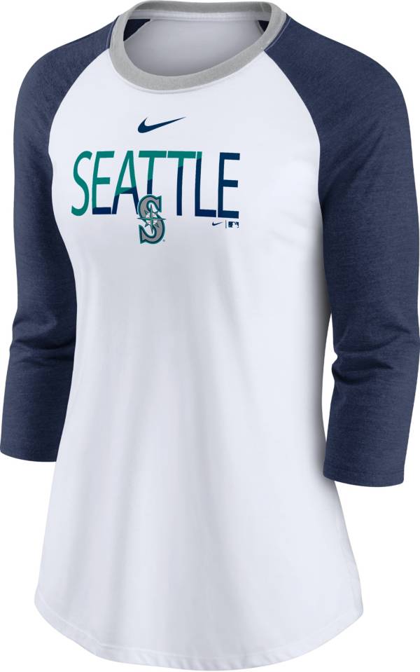 Nike Women's Seattle Mariners Navy Raglan Three-Quarter Sleeve Shirt