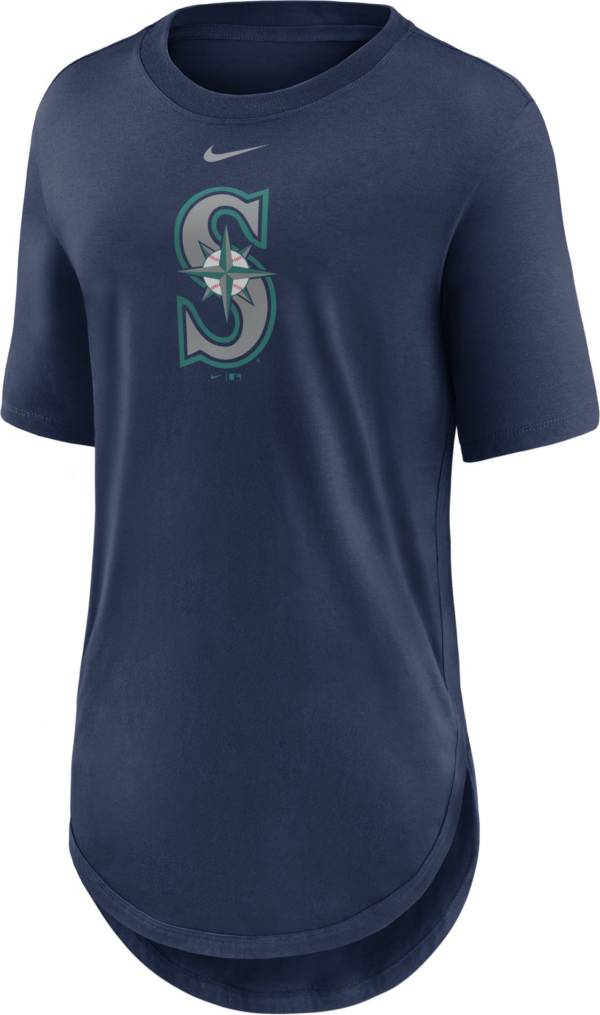 Nike Women's Seattle Mariners Navy Longline Logo T-Shirt