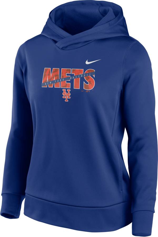 Nike Women's New York Mets Rush Blue Therma Pullover Hoodie