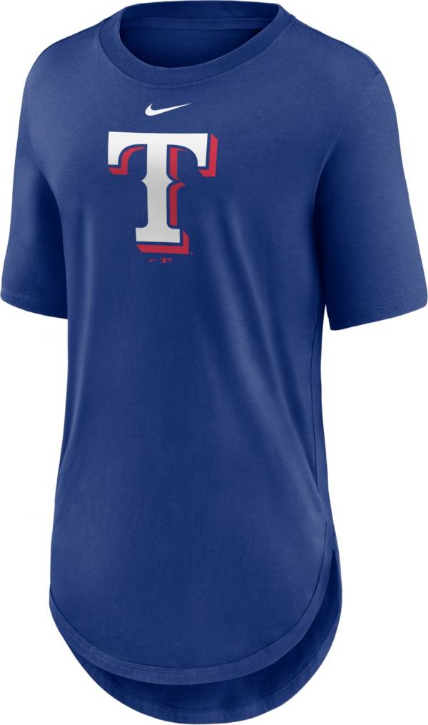 Nike Women's Texas Rangers Blue Longline Logo T-Shirt