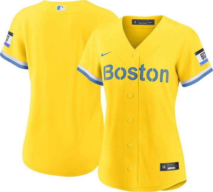 Men's Boston Red Sox Rafael Devers #11 Gold/Light Blue City