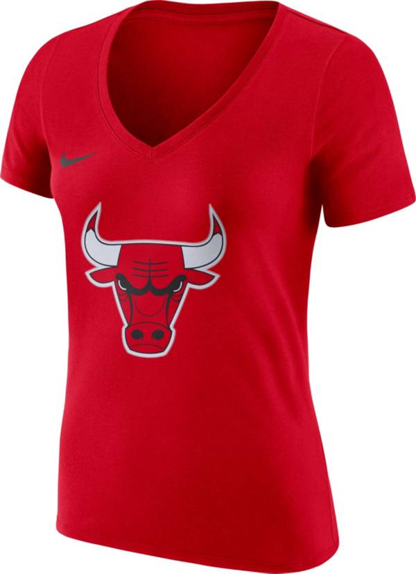 Nike Women's Chicago Bulls Red Dri-Fit V-Neck T-Shirt