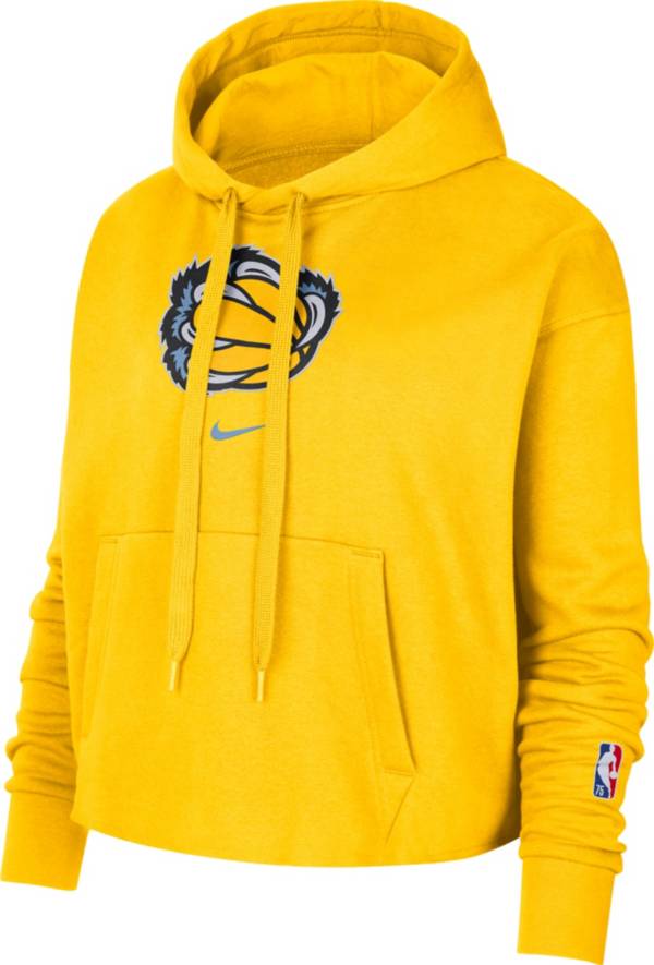 Nike Women's 2021-22 City Edition Memphis Grizzlies Yellow Essential Cropped Pullover Hoodie