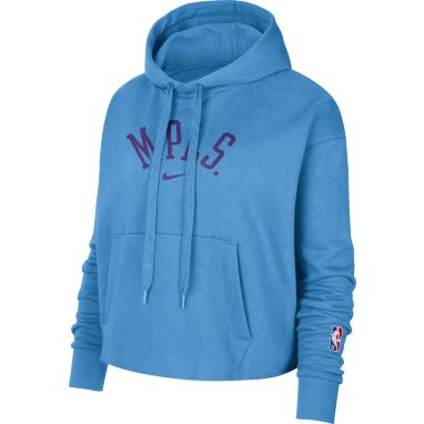sorry, Nike Women's 2021-22 City Edition Los Angeles Lakers Blue Essential Cropped Pullover Hoodie is currently out of stock