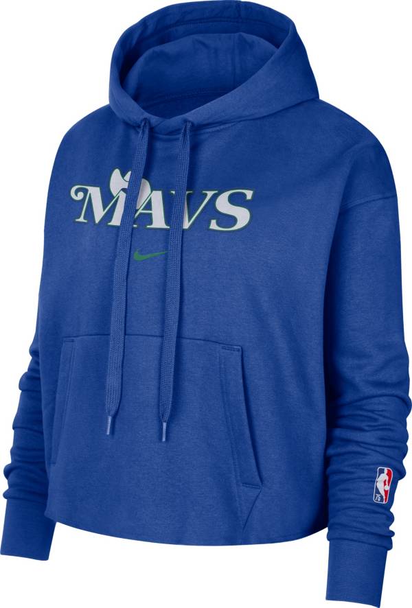 Nike Women's 2021-22 City Edition Dallas Mavericks Blue Essential Cropped Pullover Hoodie product image