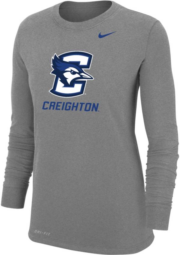 Nike Women's Creighton Bluejays Grey Dri-FIT Core Cotton Long Sleeve T-Shirt