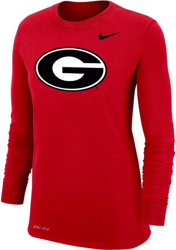 Nike Women's Georgia Bulldogs Red Dri-FIT Cotton Long Sleeve T-Shirt