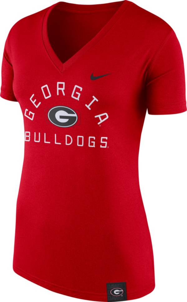 Nike Women's Georgia Bulldogs Red Slub V-Neck T-Shirt