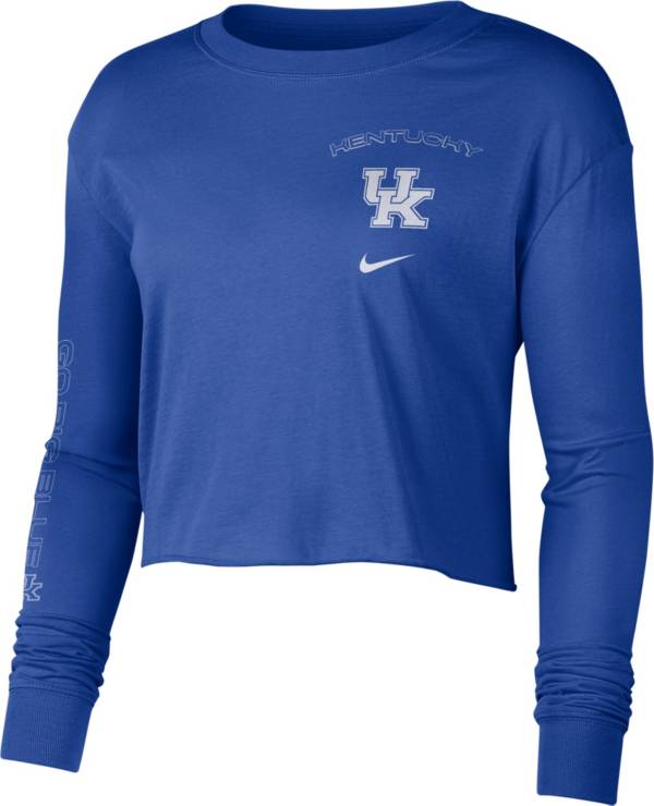 Nike Women's Kentucky Wildcats Blue Long Sleeve Crop Sweatshirt