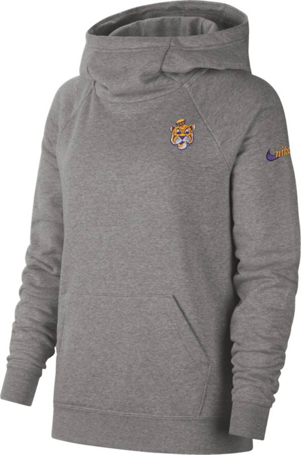 Nike Women's LSU Tigers Grey Essential Vault Pullover Hoodie product image