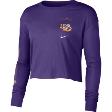 sorry, Nike Women's LSU Tigers Purple Long Sleeve Crop Sweatshirt is currently out of stock