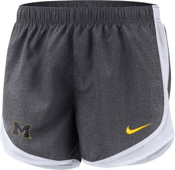 Nike Women's Michigan Wolverines Grey Dri-FIT Tempo Running Shorts product image