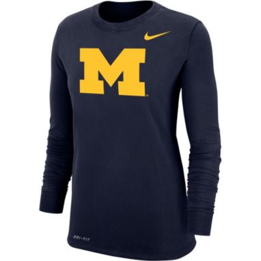 sorry, Nike Women's Michigan Wolverines Blue Dri-FIT Cotton Long Sleeve T-Shirt is currently out of stock