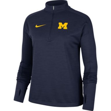 sorry, Nike Women's Michigan Wolverines Blue Dri-FIT Pacer Quarter-Zip Shirt is currently out of stock