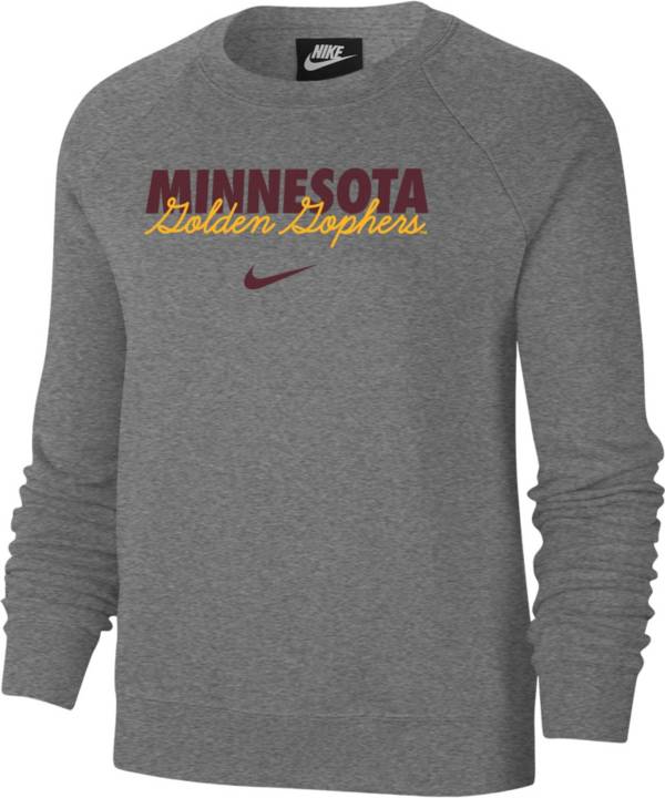 Nike Women's Minnesota Golden Gophers Grey Varsity Crew Neck Sweatshirt ...