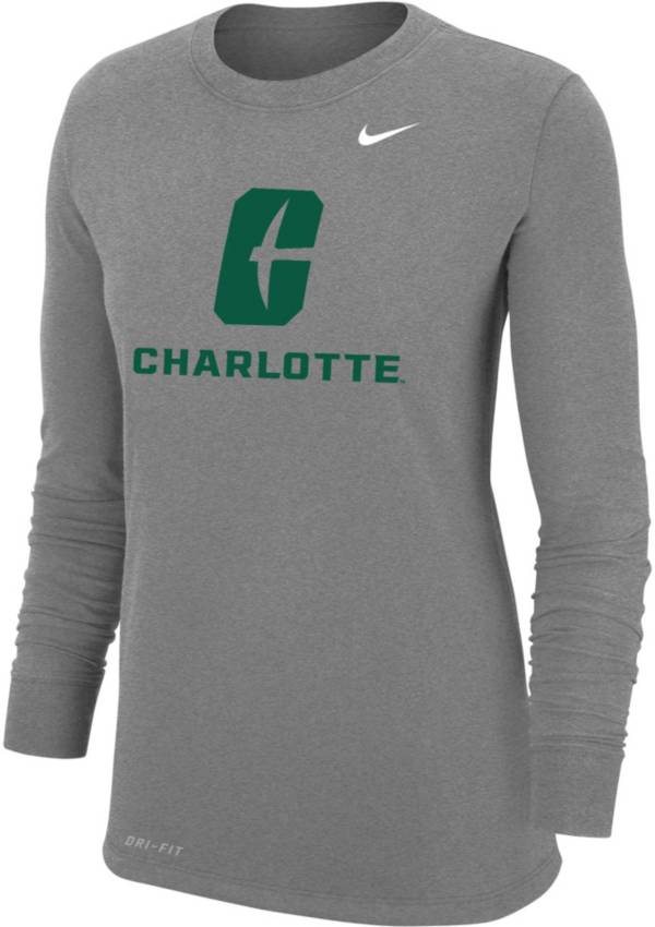 Nike Women's Charlotte 49ers Grey Core Cotton Long Sleeve T-Shirt