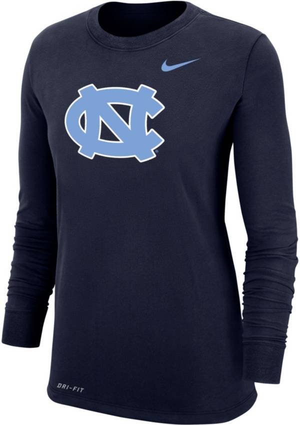 Nike Women's North Carolina Tar Heels Navy Dri-FIT Cotton Long Sleeve T-Shirt