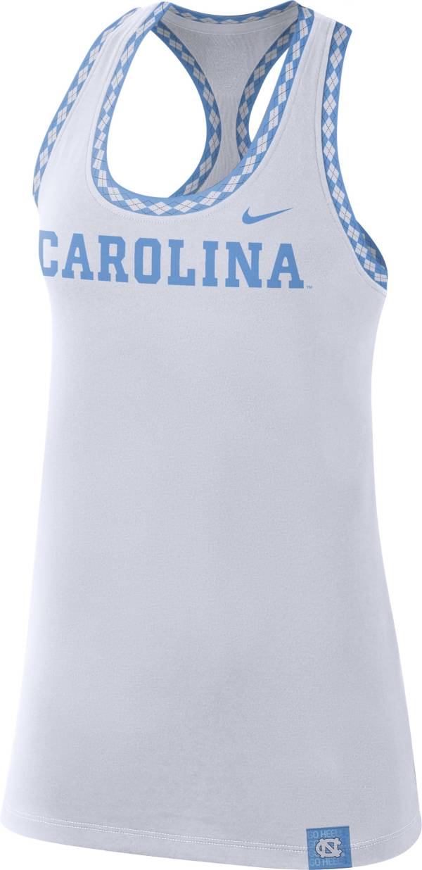 Nike Women's North Carolina Tar Heels Dri-FIT Cotton Racer White Tank Top