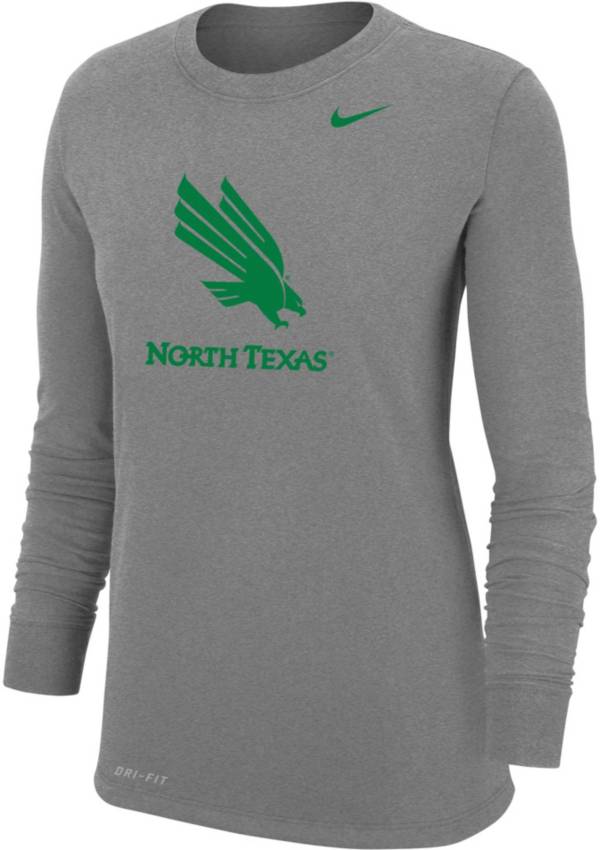 Nike Women's North Texas Mean Green Grey Core Cotton Long Sleeve T-Shirt product image