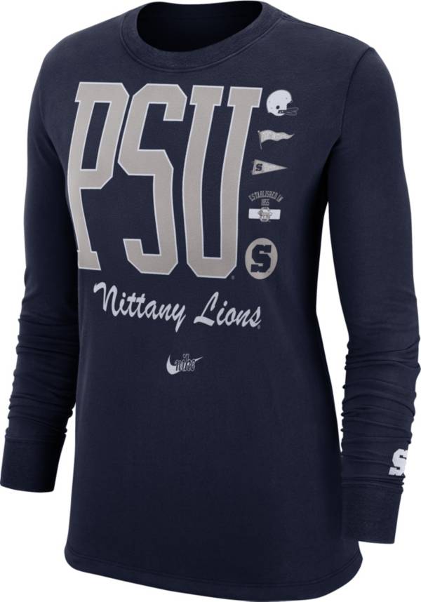 Nike Women's Penn State Nittany Lions Blue Cuff Football Long Sleeve  T-Shirt product image