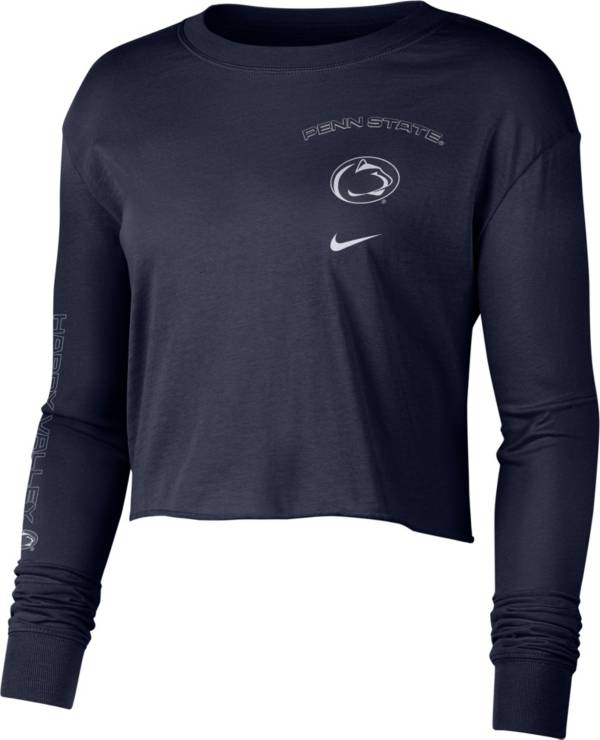 Nike Women's Penn State Nittany Lions Blue Long Sleeve Crop Sweatshirt product image