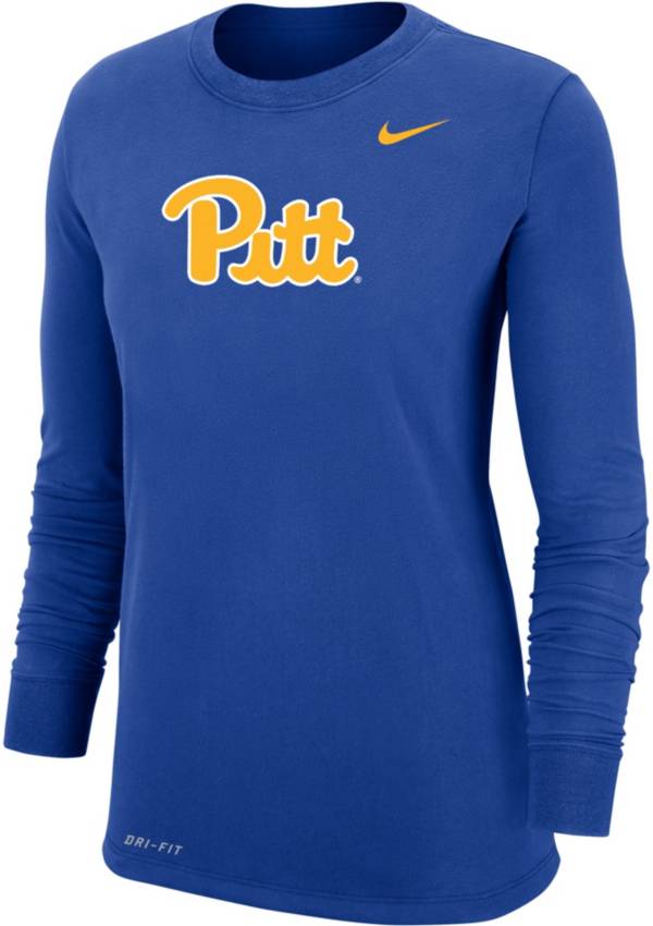 Nike Women's Pitt Panthers Blue Dri-FIT Cotton Long Sleeve T-Shirt