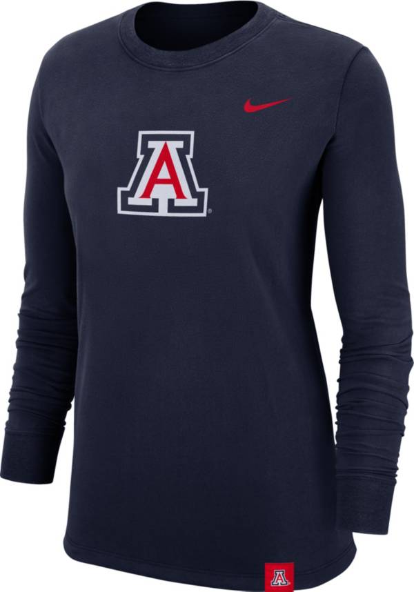 Nike Women's Arizona Wildcats Navy Dri-FIT Crew Cuff Long Sleeve T-Shirt