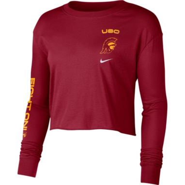 sorry, Nike Women's USC Trojans Cardinal Long Sleeve Crop Sweatshirt is currently out of stock