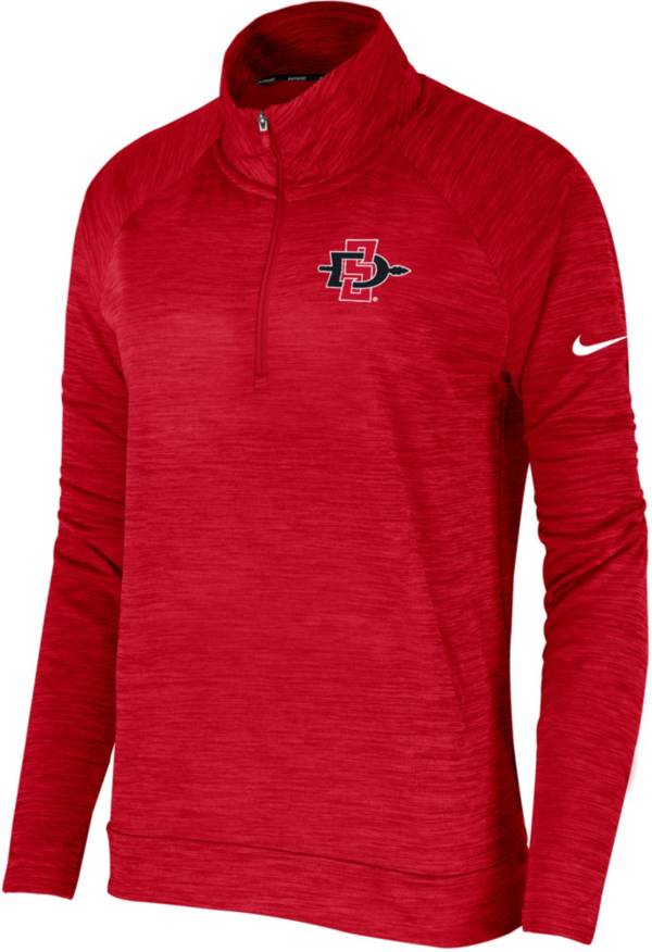 Nike Women's San Diego State Aztecs Scarlet Pacer Quarter-Zip Shirt product image