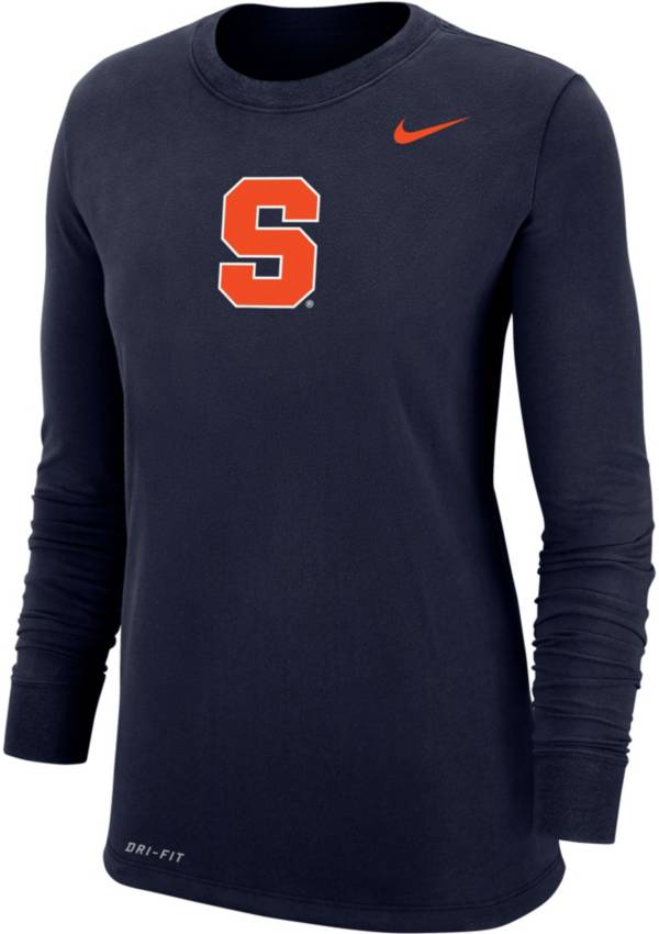 Nike Women's Syracuse Orange Blue Dri-FIT Cotton Long Sleeve T-Shirt