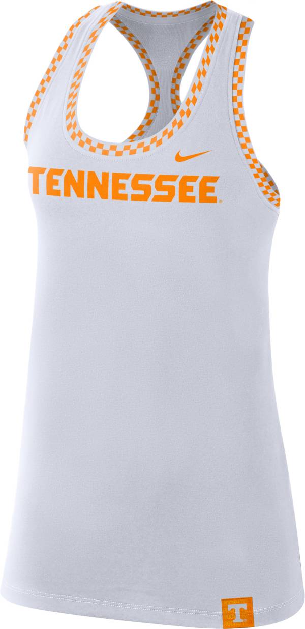 Nike Women's Tennessee Volunteers Dri-FIT Cotton Racer White Tank Top