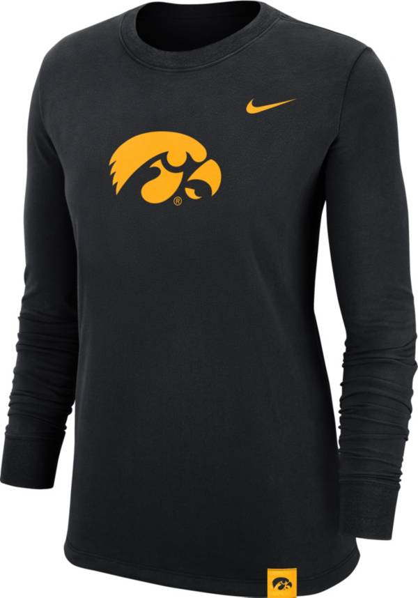 Nike Women's Iowa Hawkeyes Black Dri-FIT Crew Cuff Long Sleeve T-Shirt