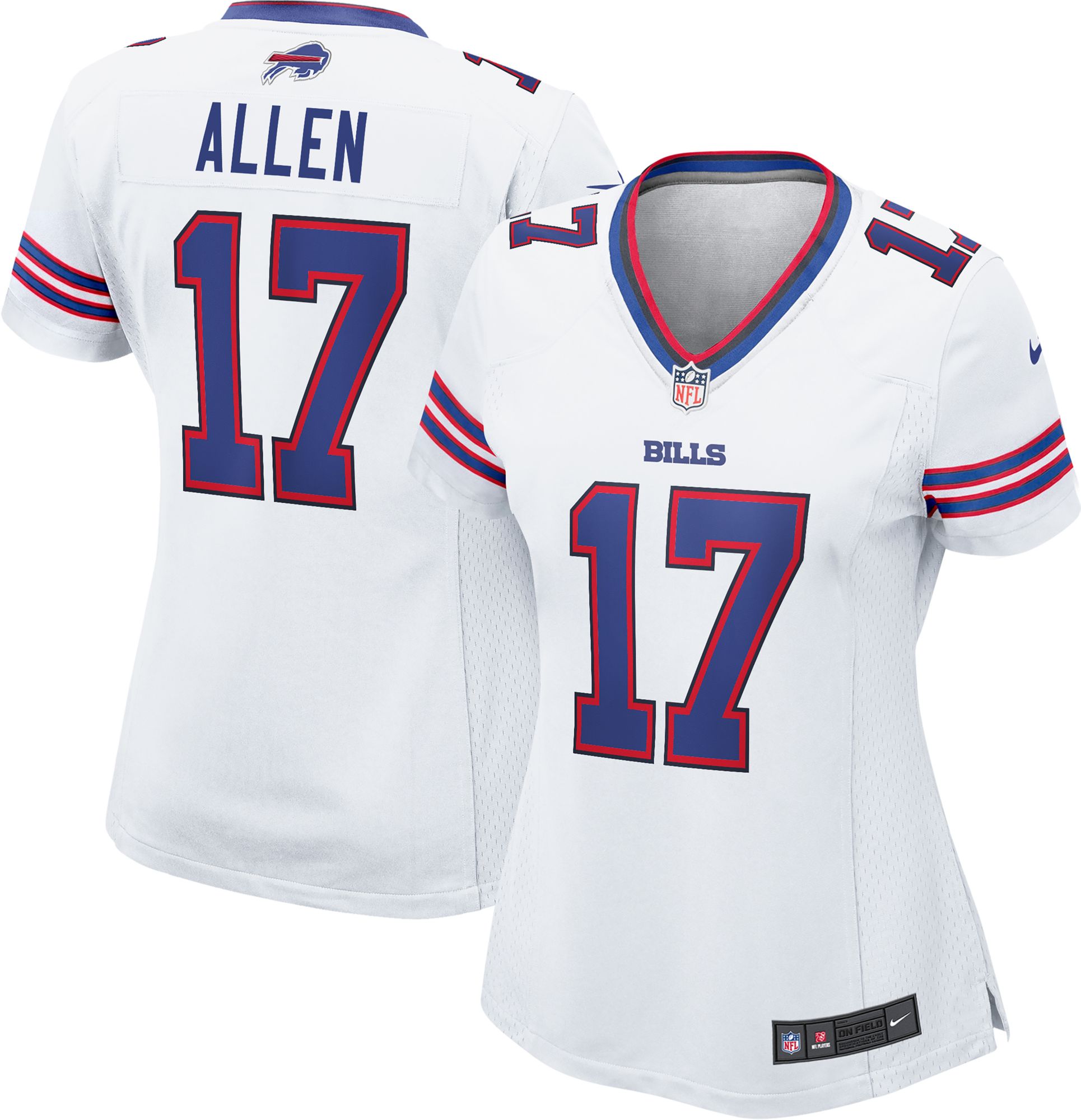 Nike Buffalo Bills No17 Josh Allen White/Pink Women's Stitched NFL Limited Rush Fashion Jersey