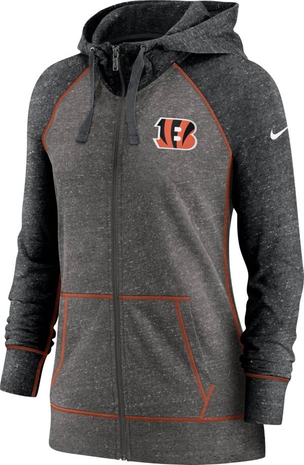 Nike Women's Cincinnati Bengals Gym Vintage Club Full-Zip Hoodie