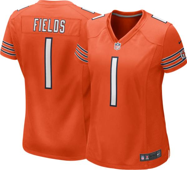 Justin Fields Chicago Bears Nike Orange Alternate Game Jersey