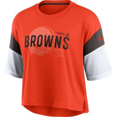 sorry, Nike Women's Cleveland Browns Cropped Orange T-Shirt is currently out of stock