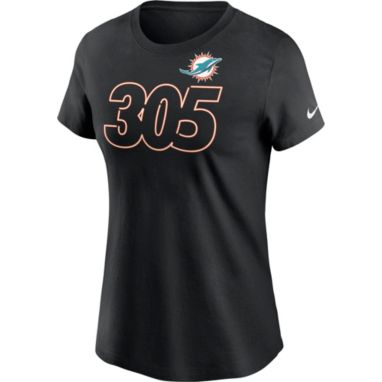 sorry, Nike Women's Miami Dolphins 305 Black T-Shirt is currently out of stock