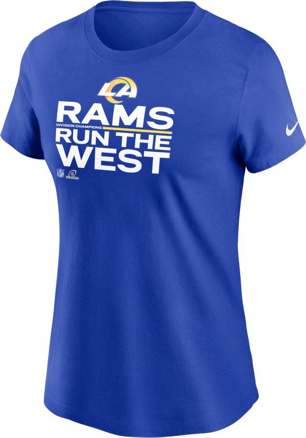 Nike Women's Los Angeles Rams 2021 Run the NFC West Division Champions Royal T-Shirt product image