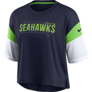 sorry, Nike Women's Seattle Seahawks Cropped Navy T-Shirt is currently out of stock