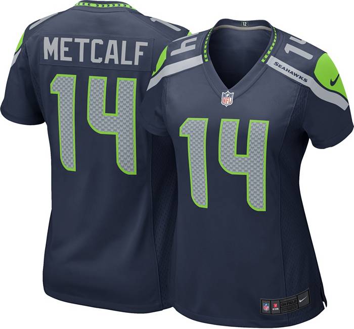 Blue Nike NFL Seattle Seahawks Metcalf #14 Team Jersey